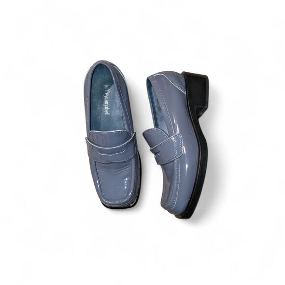 Jeffrey Campbell Glossy Blue Loafers - Picture 1 of 9